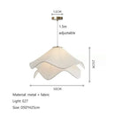GobekUsa LED White Fabric Pendant Light for Living Room Bedroom Dining Table