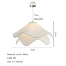GobekUsa LED White Fabric Pendant Light for Living Room Bedroom Dining Table