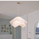 GobekUsa LED White Fabric Pendant Light for Living Room Bedroom Dining Table