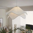 GobekUsa LED White Fabric Pendant Light for Living Room Bedroom Dining Table