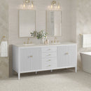 James Martin Myrrin 72" Double Bathroom Vanity, Bright White