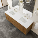 James Martin Laurent 72" Dual Mount Double Bathroom Vanity, Honey Oak