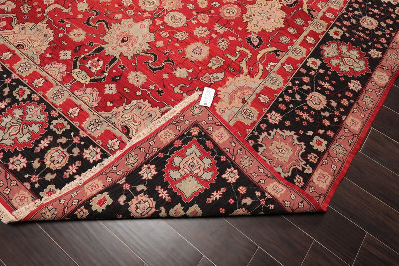 7'10" x 10' Hand Knotted Reversible Heriz Wool Area Rug Red