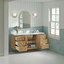 James Martin Laurent 60" Dual Mount Single Bathroom Vanity, Light Natural Oak