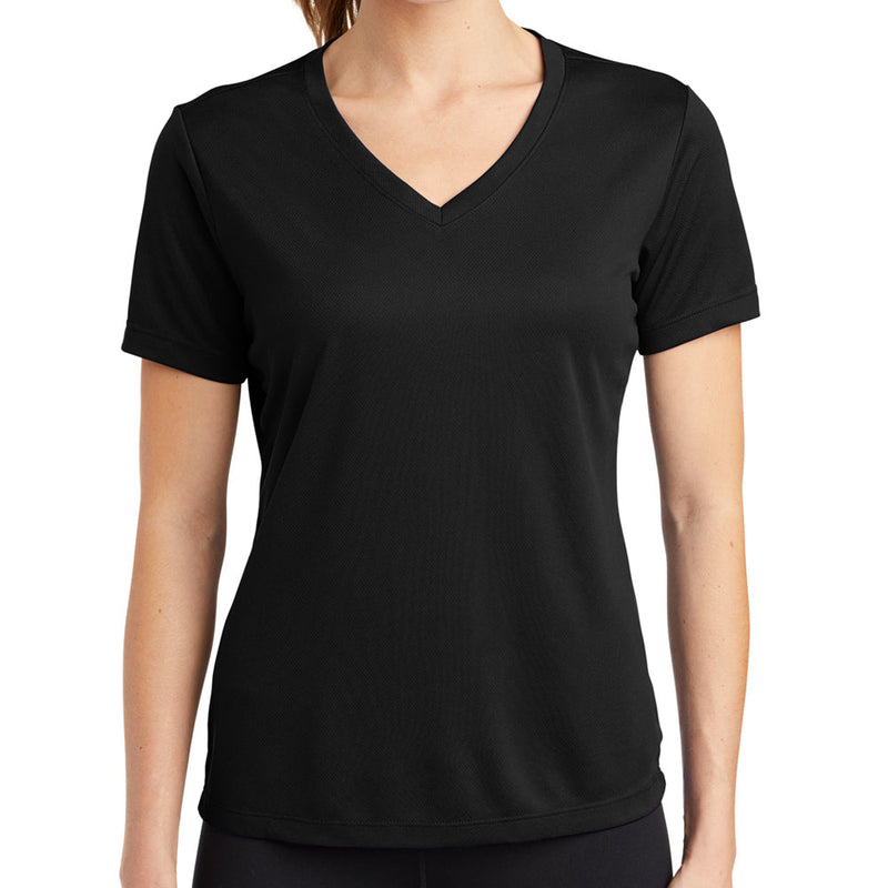 Ladies Big Size Mesh V-Neck T-Shirt