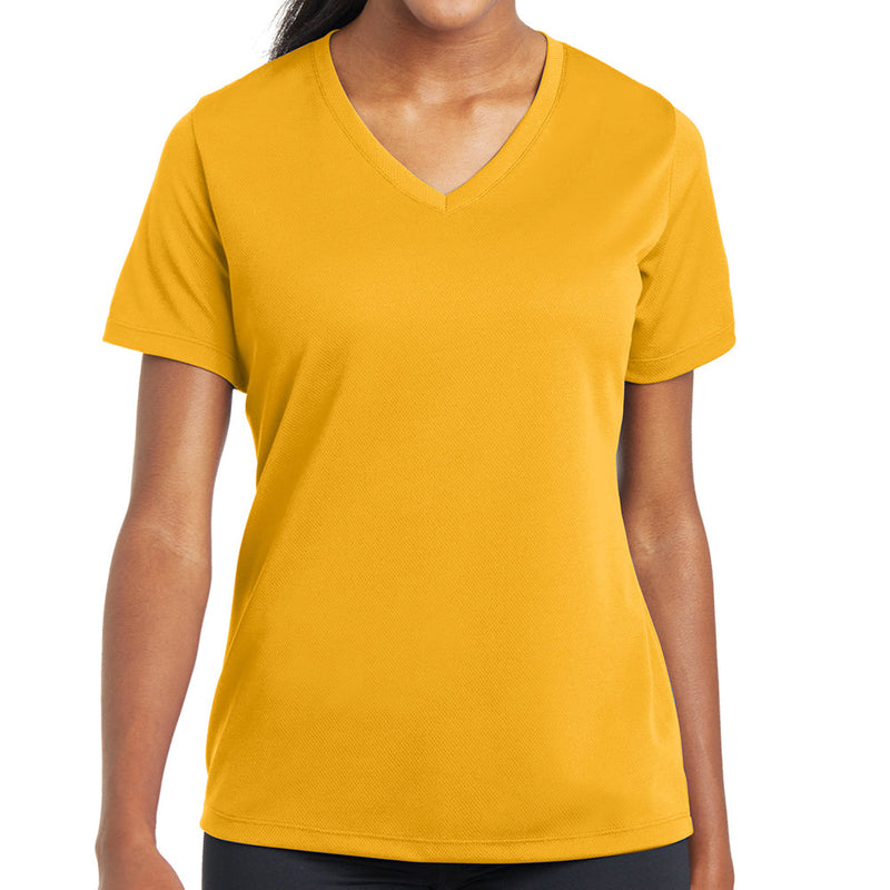 Ladies Big Size Mesh V-Neck T-Shirt
