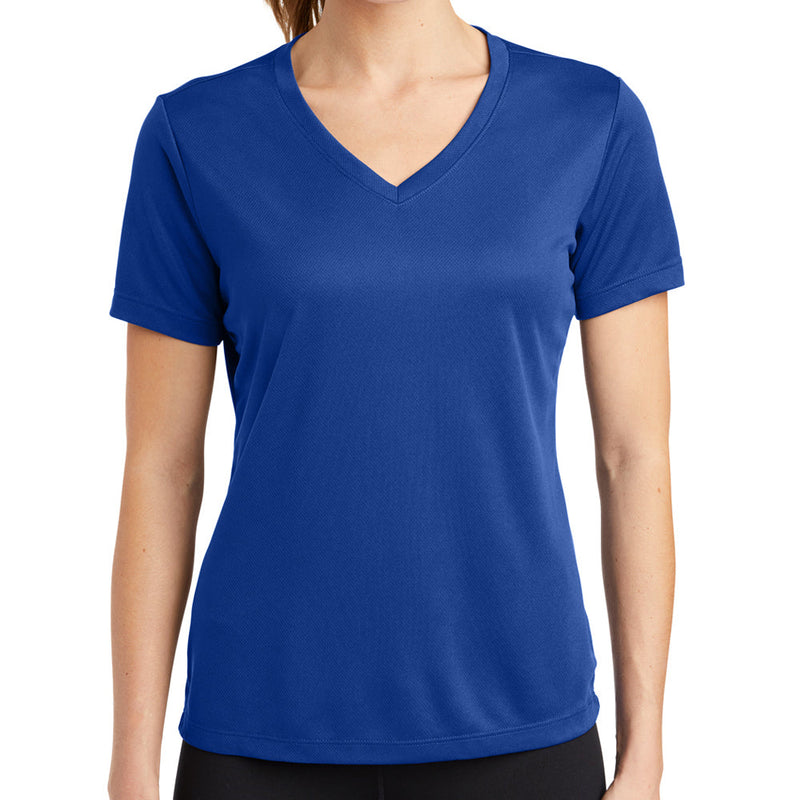 Ladies Big Size Mesh V-Neck T-Shirt