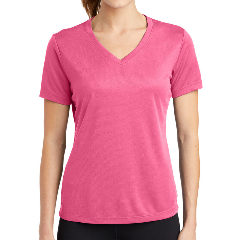 Ladies Big Size Mesh V-Neck T-Shirt