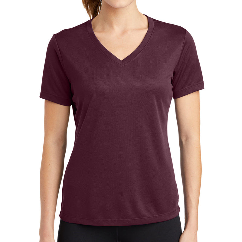 Ladies Big Size Mesh V-Neck T-Shirt