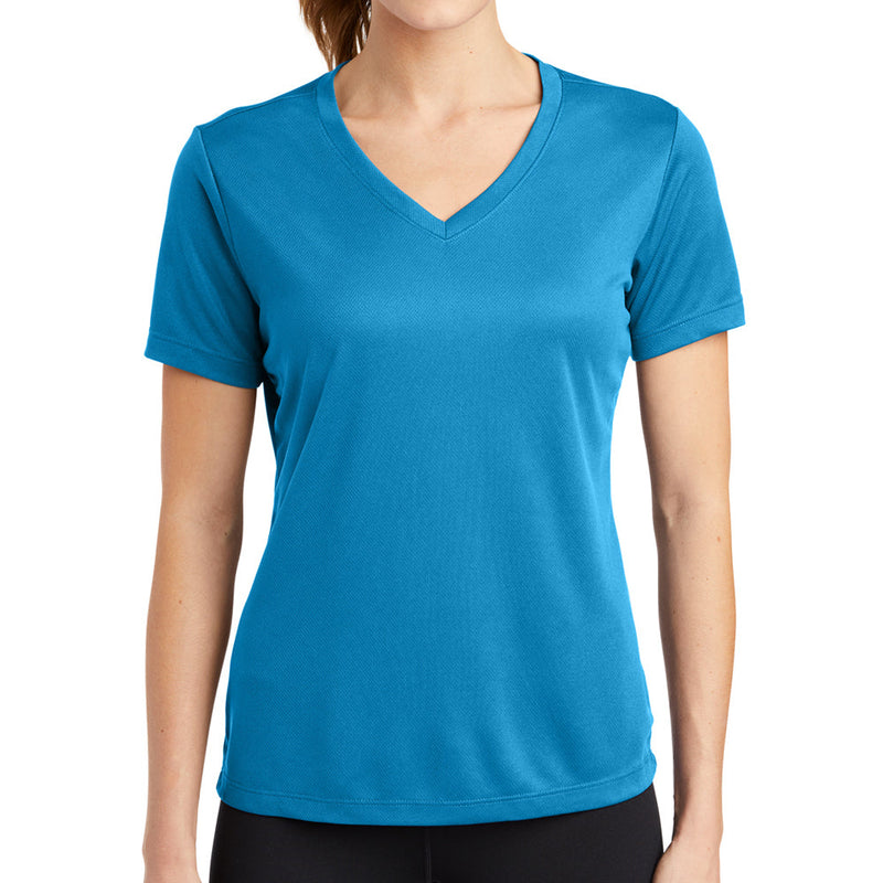 Ladies Big Size Mesh V-Neck T-Shirt