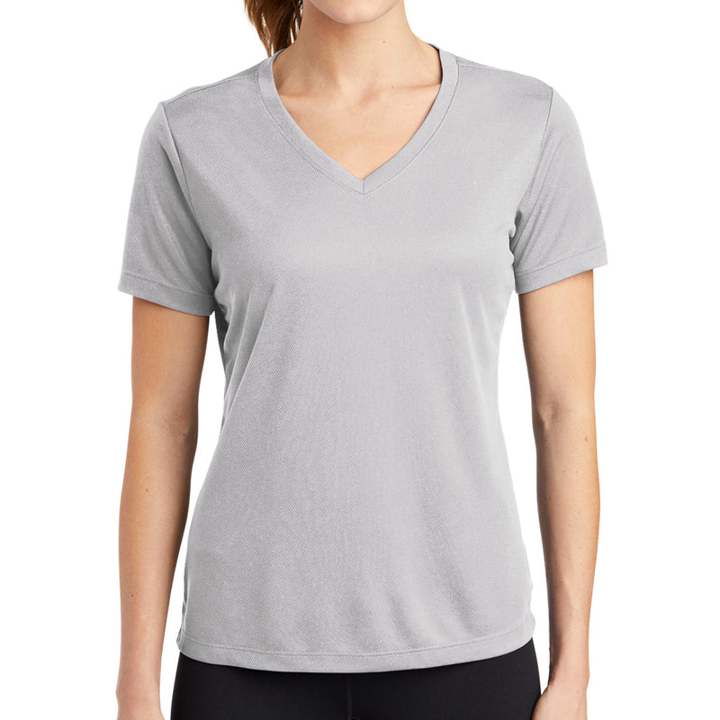 Ladies Big Size Mesh V-Neck T-Shirt
