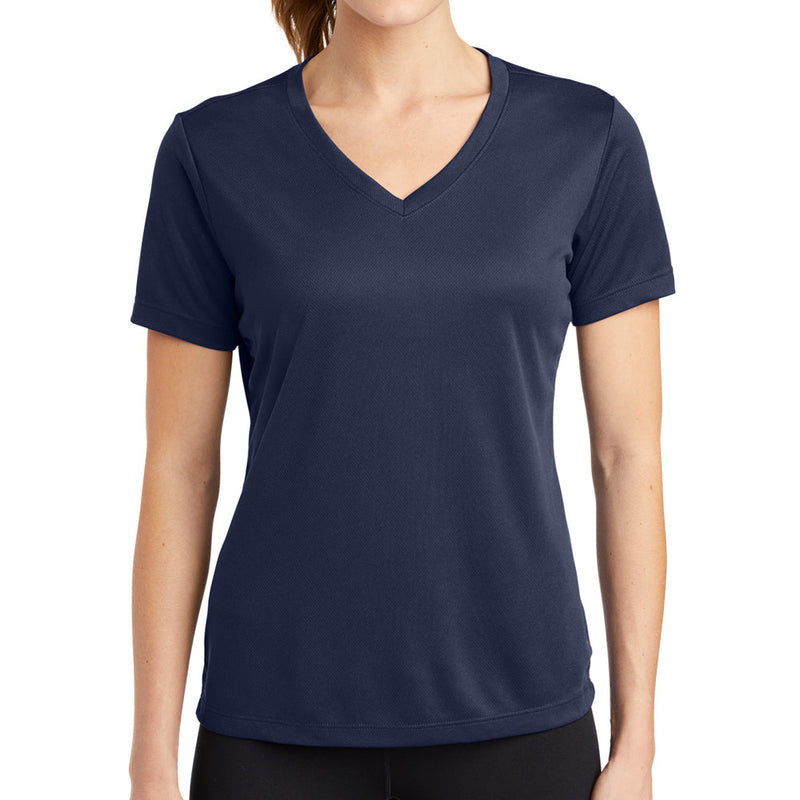 Ladies Big Size Mesh V-Neck T-Shirt