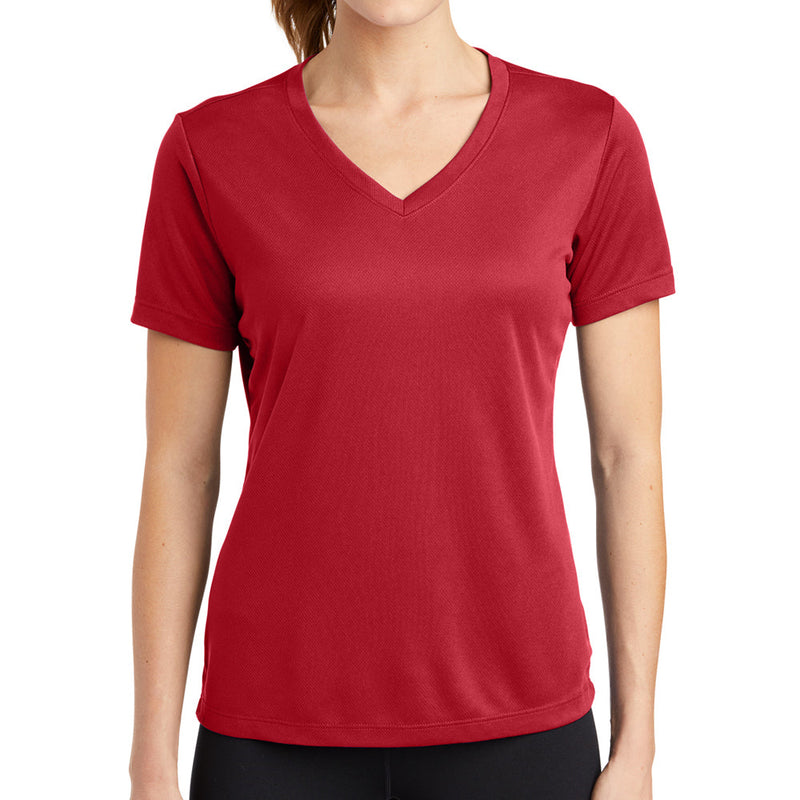 Ladies Big Size Mesh V-Neck T-Shirt