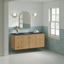 James Martin Laurent 60" Dual Mount Single Bathroom Vanity, Light Natural Oak