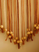 GobekUsa Leaf Macrame Tapestry Brown Green Wall Tapestry Boho Home Decoration Macrame Wall Hanging Home Living Room Decors Aesthetic Gift