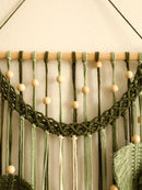 GobekUsa Leaf Macrame Tapestry Brown Green Wall Tapestry Boho Home Decoration Macrame Wall Hanging Home Living Room Decors Aesthetic Gift