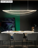 GobekUsa Leaf Shaped Acrylic LED Suspension Light - Natural Elegance for Dining Room