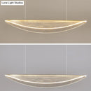 GobekUsa Leaf Shaped Acrylic LED Suspension Light - Natural Elegance for Dining Room