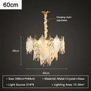 GobekUsa Crystal Glass Chandelier Blade LED Pendant Light for Living Dining Bedroom Lighting