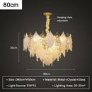 GobekUsa Crystal Glass Chandelier Blade LED Pendant Light for Living Dining Bedroom Lighting