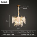 GobekUsa Crystal Glass Chandelier Blade LED Pendant Light for Living Dining Bedroom Lighting