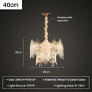 GobekUsa Crystal Glass Chandelier Blade LED Pendant Light for Living Dining Bedroom Lighting