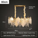GobekUsa Crystal Glass Chandelier Blade LED Pendant Light for Living Dining Bedroom Lighting