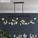 GobekUsa Leaf-Shaped Metal Island Chandelier with 27 Contemporary Lights for Bedroom