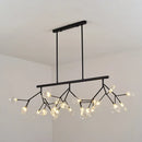GobekUsa Leaf-Shaped Metal Island Chandelier with 27 Contemporary Lights for Bedroom