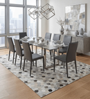 Cowhide Leather Patchwork Rug Silver and Ivory Modern Geometric Hand Stitched Design by The Rug Decor