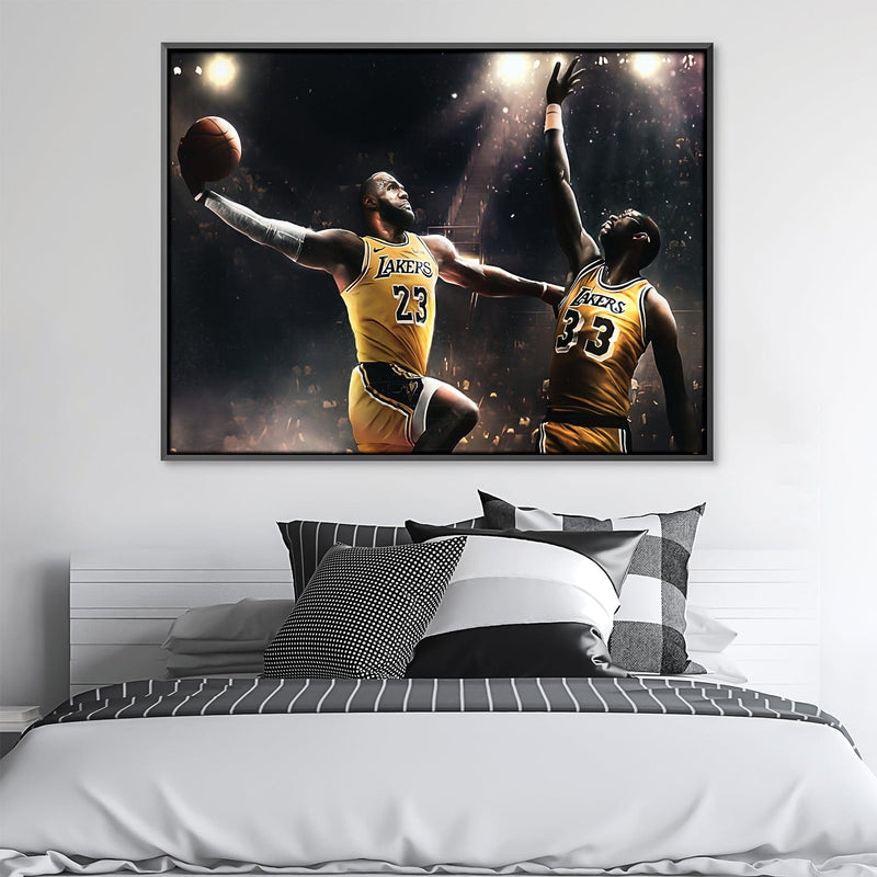 Lebron Over Kareem Canvas