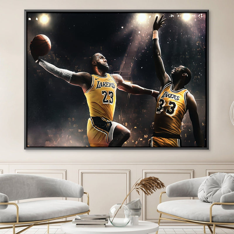 Lebron Over Kareem Canvas