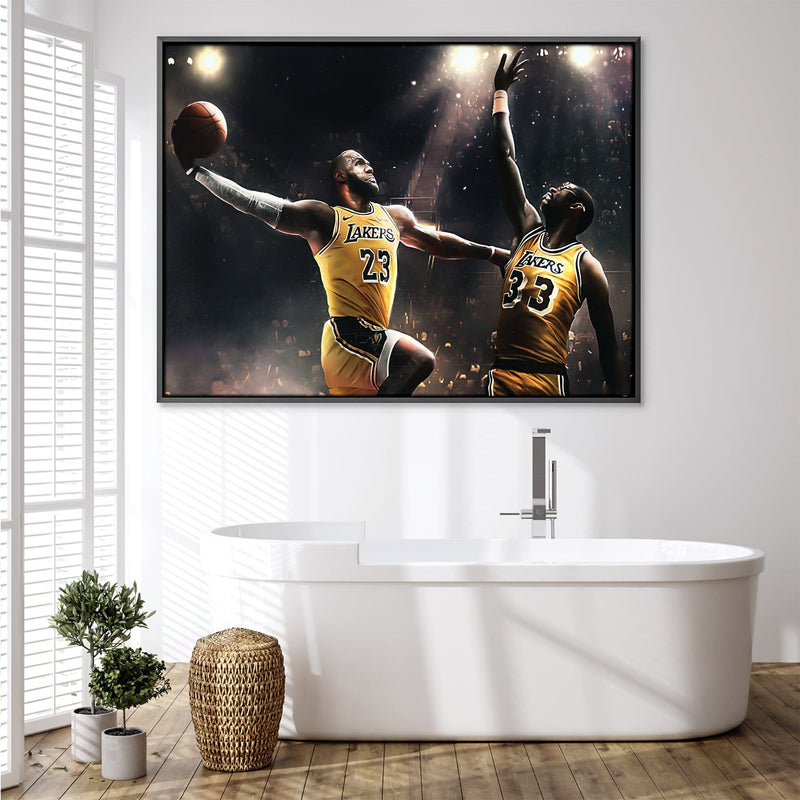 Lebron Over Kareem Canvas