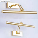GobekUsa LED Bathroom Wall Lamp with Tubular Metal Shade - Chrome/Gold Finish, 16"/21.5" Wide