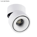 GobekUsa LED Bedroom Flush Mount Light in Round Metallic Shade – Black/White Ceiling Fixture with Warm/White Lighting