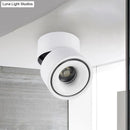GobekUsa LED Bedroom Flush Mount Light in Round Metallic Shade – Black/White Ceiling Fixture with Warm/White Lighting