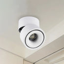 GobekUsa LED Bedroom Flush Mount Light in Round Metallic Shade – Black/White Ceiling Fixture with Warm/White Lighting