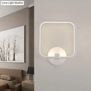 GobekUsa LED Bedside Wall Light White Sconce with Square Acrylic Shade - Choose Your Light Tone