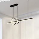 GobekUsa LED Circle and Line Suspension Lamp for Restaurants - Simple and Stylish Metal Light Fixture