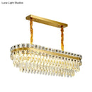 GobekUsa LED Crystal Drop Oval Island Light - Modern Clear Dining Room Fixture