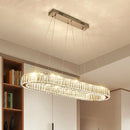 GobekUsa LED Crystal Pendant Light for Restaurant with Stainless Steel Island Design