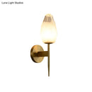 GobekUsa LED Diamond Wall Lamp: Sleek Brass 1-Head Fixture with Clear Glass - Perfect for Bedside