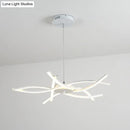 GobekUsa LED Floral Chandelier: Elegant Metallic Simplicity for Living Room Lighting