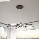 GobekUsa LED Floral Chandelier: Elegant Metallic Simplicity for Living Room Lighting