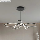 GobekUsa LED Floral Chandelier: Elegant Metallic Simplicity for Living Room Lighting