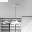 GobekUsa LED Floral Chandelier: Elegant Metallic Simplicity for Living Room Lighting