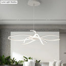 GobekUsa LED Floral Chandelier: Elegant Metallic Simplicity for Living Room Lighting