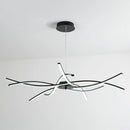 GobekUsa LED Floral Chandelier: Elegant Metallic Simplicity for Living Room Lighting