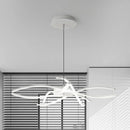 GobekUsa LED Floral Chandelier: Elegant Metallic Simplicity for Living Room Lighting