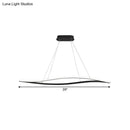GobekUsa 31.5"/39" Simple LED Island Lamp with Black Leaf Frame - Ceiling Hang Fixture in Warm/White Light